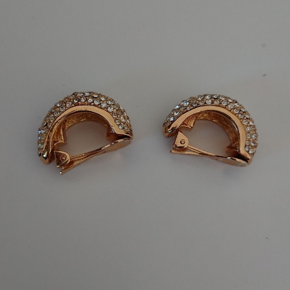 Authentic vintage Christian Dior half circle earrings - Clip On - Picture 4 of 6